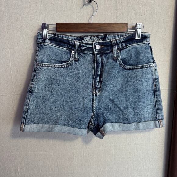 Wild Fable Size 8 / 29R Blue High Rise Denim Shorts Rolled Hem Casual - Picture 2 of 9
